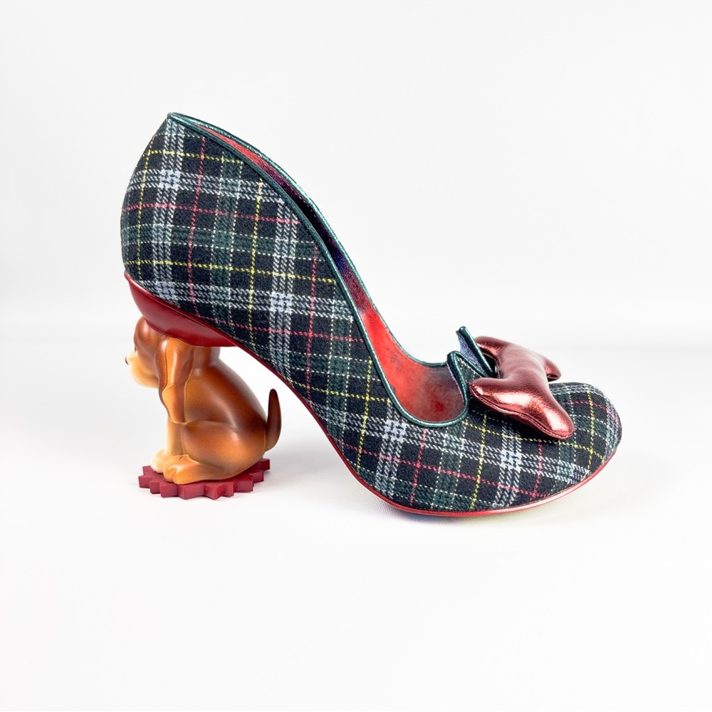 Irregular Choice “It’s All Pawsible” 4629-03D Dog Heel Plaid Pumps – Size 38/39